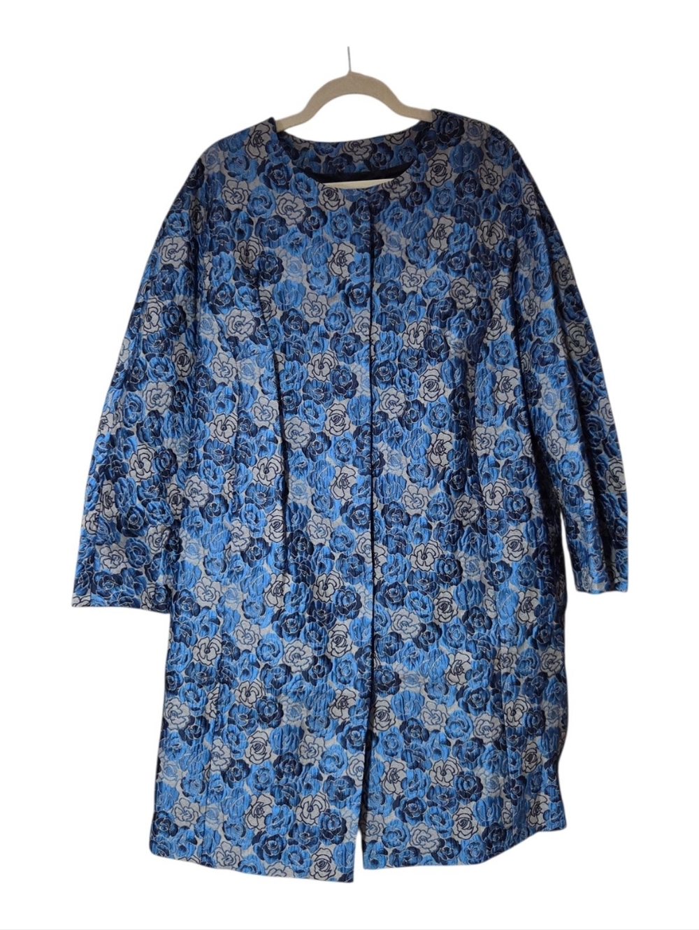 Marina Rinaldi Made in Italy Floral Hidden Button Jacket Size 20 New $795